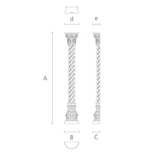 Acanthus half round column from beech